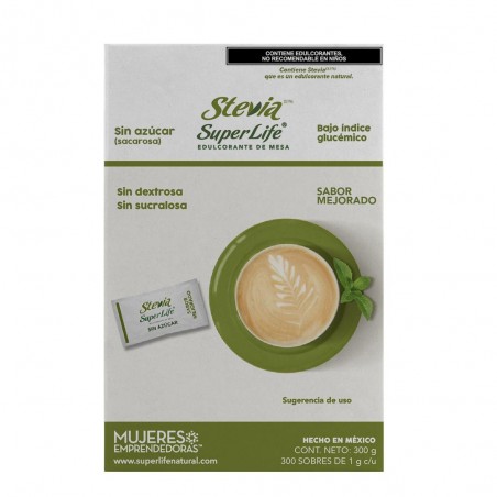 Stevia Super Life® sin azúcar 1g c/u, 150 sobres